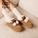 UGG秋季女士舒适蝴蝶结翻折鞋口懒人毛毛鞋1153517CHE|栗色38