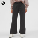 lululemon丨Fleece 女士拉绒裤脚侧开口高腰长裤 LW5GV5S 石墨灰 S