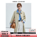 VEGA CHANG风衣女款2024新款春秋英伦风中长款宽松外套 卡其色-预售30天 S