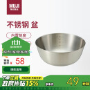 无印良品（MUJI）不锈钢盆 餐具 家用和面盆洗菜盆沙拉拌菜 银色L 直径22*高9.5cm