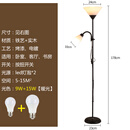 北欧客厅卧室简约网红LED现代装饰书房多功能子母立式灯钜 5021黑色款15W+9W 暖光