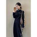 冠军闪电美国重磅卖萌黑色运动服套装女春秋季宽松卫衣时尚洋气炸街休闲两 黑色套装 L