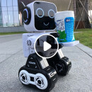 JJRIC儿童机器人智能可对话编程早教玩具3-6岁电动男孩生日礼物8-12岁 双遥机械人-K10白色 电动遥控声控会说话讲故事录音