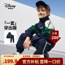 迪士尼（DISNEY）儿童男童套装前开拼色外套束脚运动裤两件套24春DB411AA01蓝150