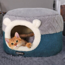 hoopet猫窝封闭式四季通用猫房子猫床幼猫冬季保暖猫屋可拆洗垫子宠物窝 两用封闭式猫窝【垫子可拆洗】 M：50*50*H36cm(适用15斤内猫咪)