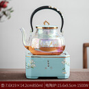 兴德堂电陶炉煮茶器陶瓷网红自动茶具茶壶茶烧水玻璃蒸茶金银烧壶 大四方·喜上眉梢-套装