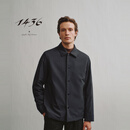 1436意大利进口面料秋冬翻领内里羊绒精纺男士棉服 黑 180/96A/XL