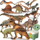 玛奇乐（MECHILE）恐龙玩具霸王龙侏罗纪恐龙模型套装仿真动物暴龙男孩摆件玩具 恐龙12件套装(送收纳椅)