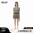 DZZIT地素短裤2024秋季新款格子设计高智感精致裤子女 深绿色 S