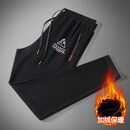 乐卡克（Le coq sportif）法国大公鸡运动休闲裤春秋冬季新款时尚百搭抽绳束脚华夫格卫裤子 黑色直筒加绒红蓝三角白小 M建议85-120斤