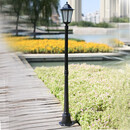 裕见（YUJIAN）欧式复古庭院灯小区别墅花园草地灯铝材防锈路灯杆户外防水景观灯 1.7m-黑色-大六角