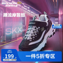 Skechers斯凯奇学生童鞋熊猫鞋男女童运动鞋老爹鞋魔术贴休闲跑鞋996212L