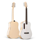 芬琳40寸民谣吉他成人木质单板圆角亮光个性爆款初学者吉它专业乐器琴 40英寸 橙与白 送配件+加棉背包