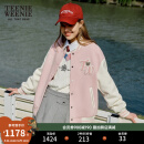 Teenie Weenie【赵露思同款】小熊2023春季新款学院风可爱针织开衫棒球服外套 粉色 160/S