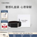 Calvin Klein Jeans男士真皮双面用金属板扣平滑扣牛皮腰带节日礼物HC589H38 001-太空黑 90cm