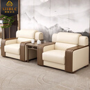 栖衡（XIIBLC）办公沙发单人位会客贵宾接待会议室大会堂领导商务洽谈 高档真皮8张单人位+5张条几