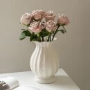 京东鲜花 法式陶瓷小花瓶高级感插花复古美式玫瑰客厅摆件白色艺术奶油风