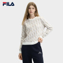 FILA 斐乐官方女子编织衫2024冬季时尚休闲基础满印长袖毛衣