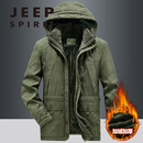 JEEP SPIRIT冬季棉衣男士棉袄工装东北大衣加绒加厚可拆卸羊羔绒内胆棉服外套 5518-军绿色 不可拆卸内胆 XL (适合140-160斤)