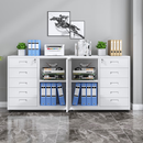 幸福邦办公铁皮矮柜文件柜多斗柜资料档案柜移门抽屉活动柜桌下柜桌边柜 定制规格尺寸 加厚款