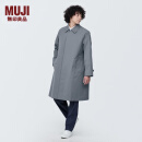 无印良品（MUJI）男式 不易沾水立领大衣 风衣外套男中长款AD0URC4S 中灰色 L (175/100A)