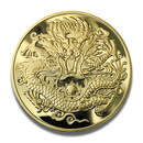 【中国钱币发行】龙年纪念章 镀金镀银纪念章 高浮雕工艺 龙腾盛世40mm镀金