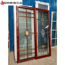 格鲁德定制厨房阳台推拉门客厅卫生间移门双层钢化玻璃中空门钛镁铝合金 红酸枝