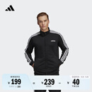 adidas休闲舒适三条纹立领夹克外套男装秋季阿迪达斯官方轻运动 黑色/白(推荐选大一码) XL