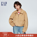 Gap女装2024春秋新款时尚高领复古机车夹克美式翻领外套429388 浅棕色 165/84A(M)亚洲尺码