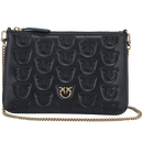 【9新】PINKO品高【礼物】POUCH链条燕子包钱包单肩斜挎手拿包黑色 送女友  