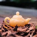 天下玉家 玉石逍遥壶酒杯套装白酒壶白酒杯工艺品摆件客户送礼礼盒装 黄玉逍遥壶
