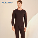 舒雅（Schiesser）男士圆领WARMER系列厚款运动吸湿速干抗静电保暖套装E5/24022W 黑色 L 【70-80公斤】