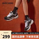 斯凯奇（Skechers）女鞋复古老爹鞋小白鞋子蕾丝厚底运动鞋秋季11959黑/白38