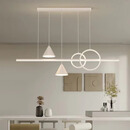 亮普尔新款餐厅吊灯现代简约餐厅灯饭厅灯网红led条形个性灯长条形灯饰 YD815-1000三色LED（白）