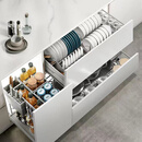 悍高（HIGOLD）拉篮马丁2.0厨房橱柜碗碟拉篮抽屉式抽拉收纳篮碳钢厨房置物碗架 800柜【碗篮+平篮】-双层