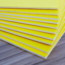 彩色KT板冷板手工模型航模飞机KD板幼儿园环创装饰KT板广告冷压板 黄色10张 120*30cm