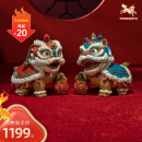 铜师傅 铜摆件《狮舞吉祥》客厅电视柜玄关乔迁醒狮家居装饰品