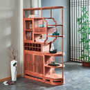 正冠 红木家具缅甸花梨（学名：大果紫檀）酒柜中式玄关柜隔断实木餐厅客厅隔厅展示摆放柜酒架子 118*42*198cm