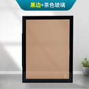 迈恻亦轻奢窄边铝合金钢化玻璃衣柜门移门平开酒柜门茶色透明玻璃书柜门 黑边+茶色玻璃