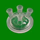 玻璃反应釜三四口圆底烧瓶开口反应器1000实验室广口耐 卡其色 盖子29*24*24*24