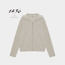 1436无染藏墨系列 2024年秋冬新品单畦带帽拉链女士开衫 燕麦 175/96A/XXL