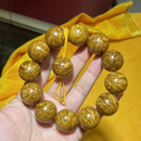 原木匠【推荐】金丝楠木手串 水波纹闪电纹龙胆纹阴沉木金丝楠手串乌木 黄料满金丝3-7道水波 15mm*15颗(女生推荐尺寸)