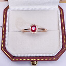 伊芭0.4克拉天然鸽血红红宝石戒指彩宝18K金镶钻女戒送女朋友生日礼物 现货9-22号手寸留言