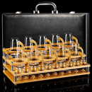 VETROAMANO中式金箔白酒杯高档酒杯分酒器套装礼盒10壶10杯小酒杯一口烈酒杯 金箔10壶10杯+梯形架+黑皮箱