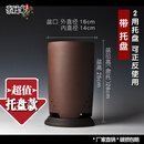 宜兴紫砂花盆 大号兰花专用盆高直筒透气原矿正宗带托盘客厅花盆 【 咖啡色款 超值托盘 】 【请一定一定注意尺寸】