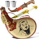 呼之蓝马奶38度450ml内蒙古烈酒皮囊内蒙特产 六瓶+2把蒙古弯刀+2张蒙古币