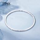 TTMIX光面金箍铂金手镯闭口pt950女士白金手镯卷草纹铂金镯子 送女友 【pt999】58mm 56.25g 粗4.3mm