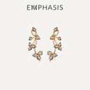 EMPHASIS艾斐诗Symphony「颂」系列18K红黑分色黄金钻石耳环91798E预订