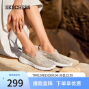 斯凯奇（Skechers）夏季女透气软底一脚蹬健步鞋蕾丝网面懒人鞋单鞋896020-TPE