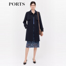 PORTS宝姿商场同款早秋新款女装经典丈青质感风衣LD9T027AWB011 丈青 M (6)